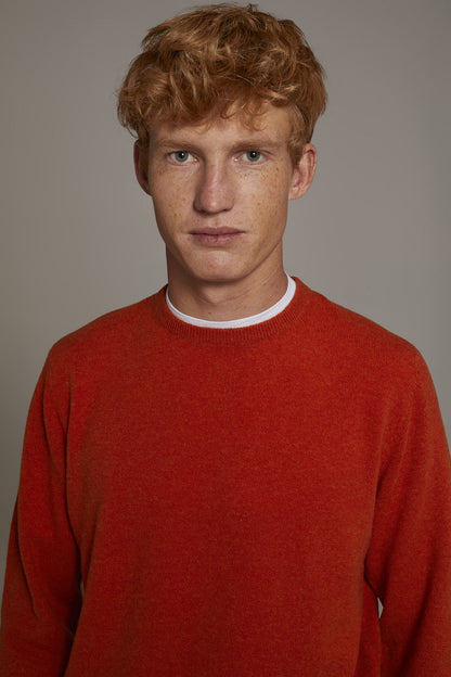 Round neck lambswool blend sweater