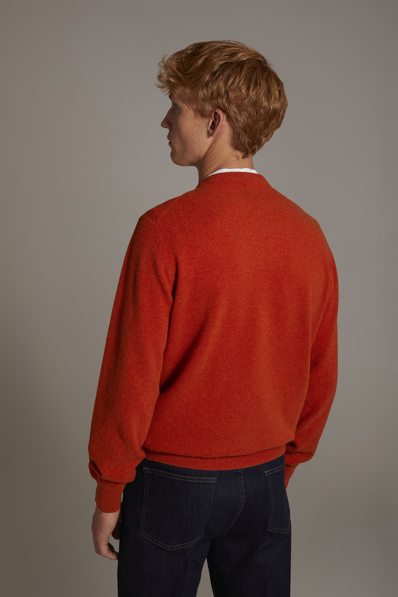 Round neck lambswool blend sweater