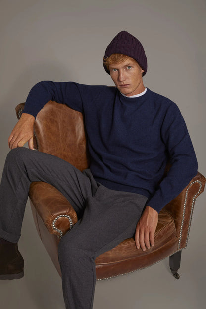 Round neck lambswool blend sweater