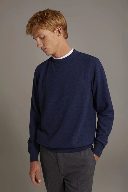 Round neck lambswool blend sweater