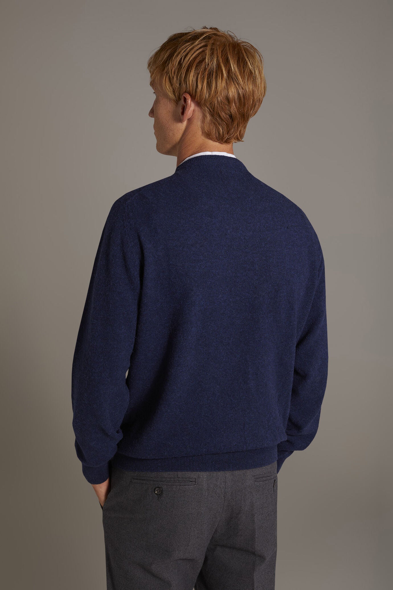 Round neck lambswool blend sweater