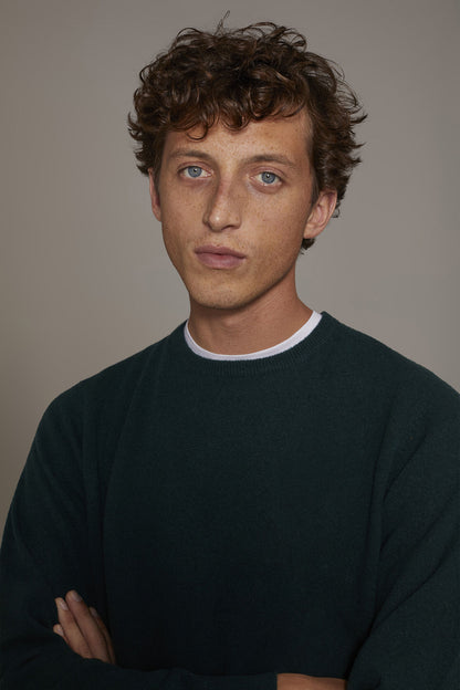 Round neck lambswool blend sweater