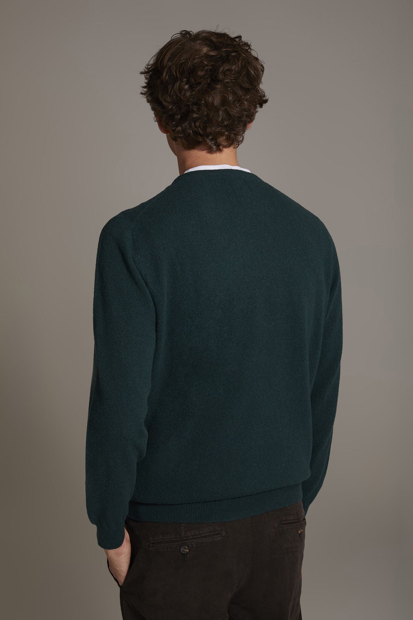 Round neck lambswool blend sweater