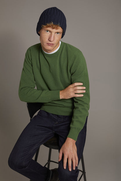 Round neck lambswool blend sweater