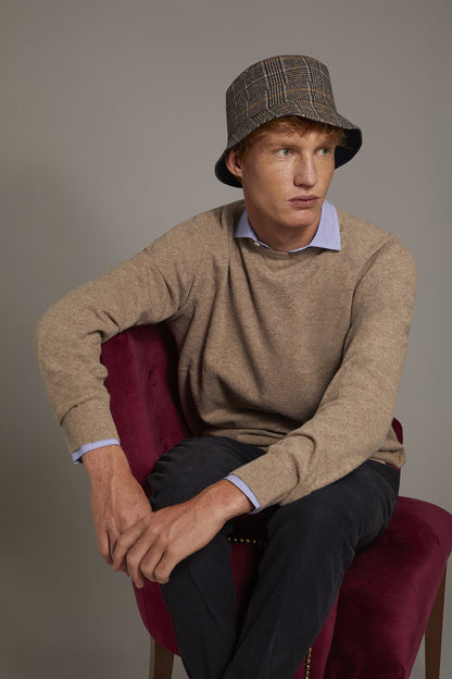 Round neck lambswool blend sweater
