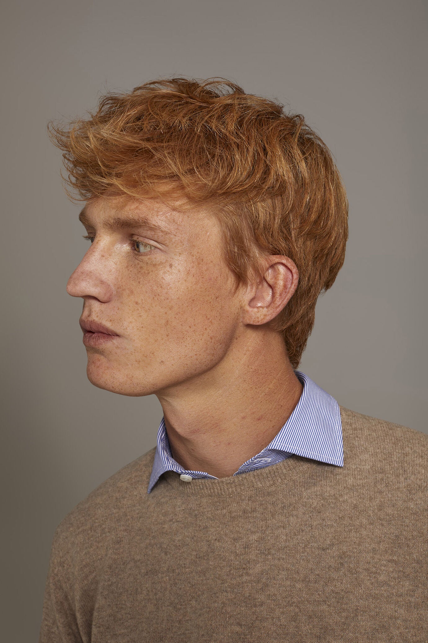 Round neck lambswool blend sweater