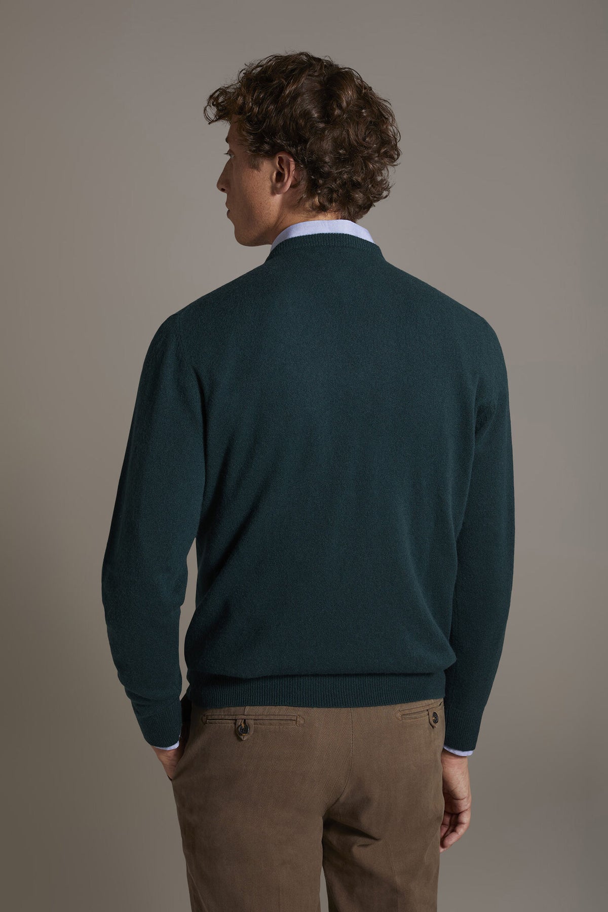 Round neck sweater 100% cashmere