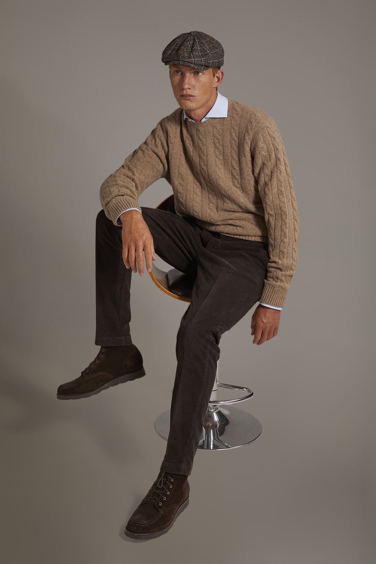 Round neck lambswool blend sweater