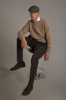 Round neck lambswool blend sweater