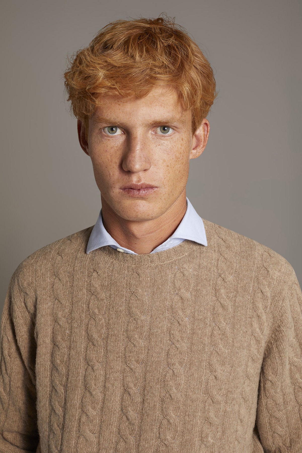 Round neck lambswool blend sweater