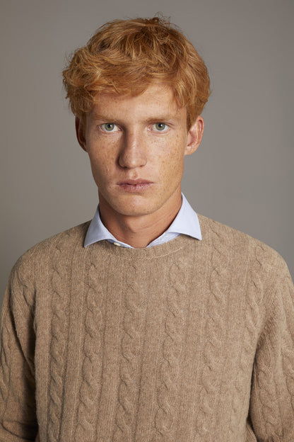 Round neck lambswool blend sweater