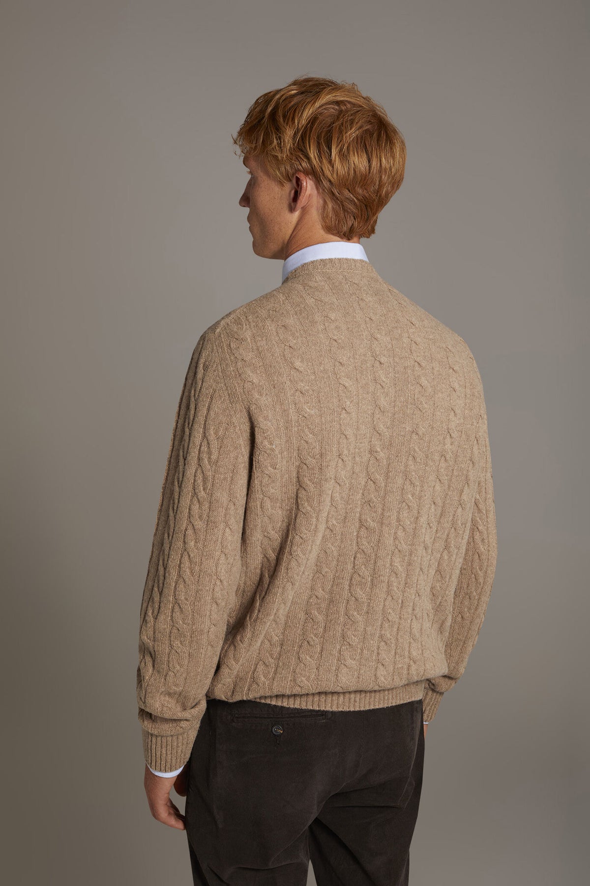 Round neck lambswool blend sweater
