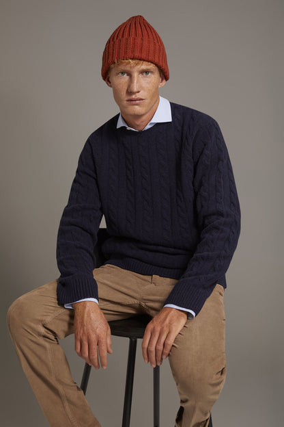 Round neck lambswool blend sweater