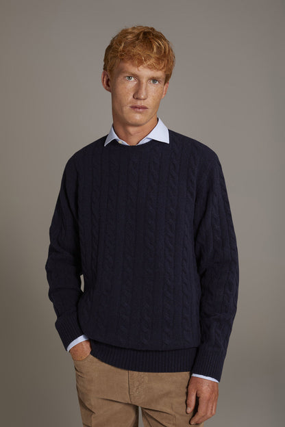 Round neck lambswool blend sweater