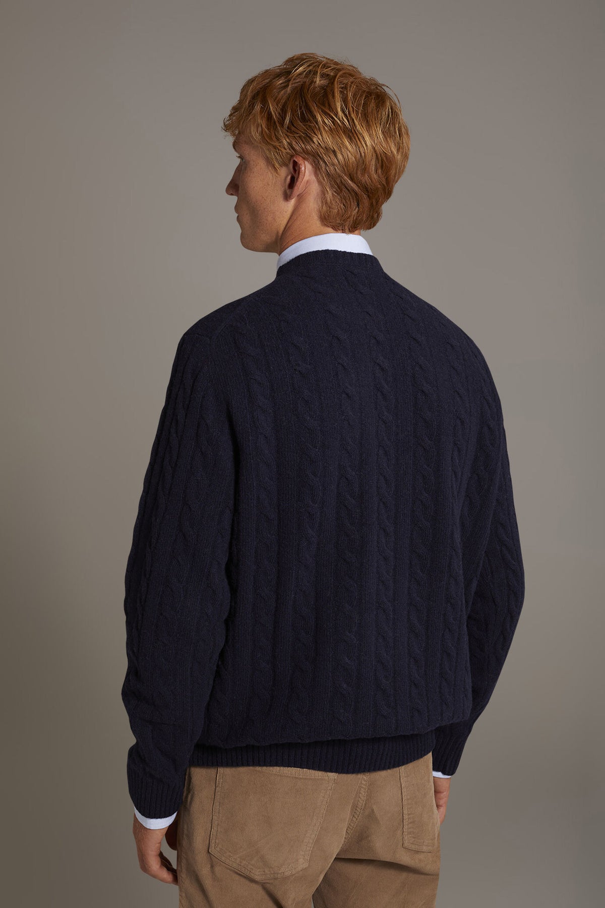 Round neck lambswool blend sweater