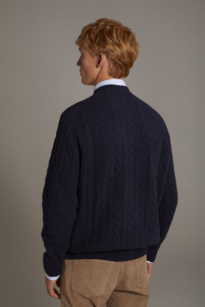 Round neck lambswool blend sweater
