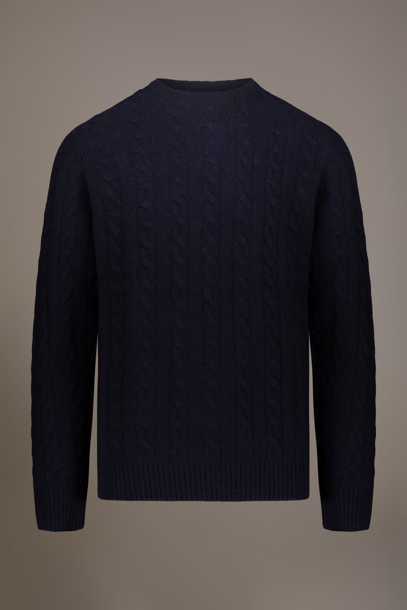 Round neck lambswool blend sweater