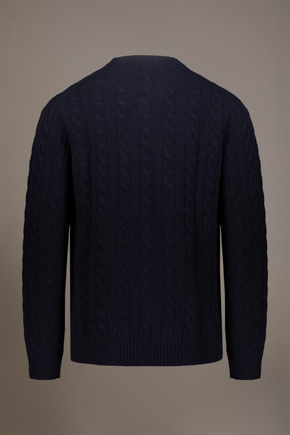 Round neck lambswool blend sweater