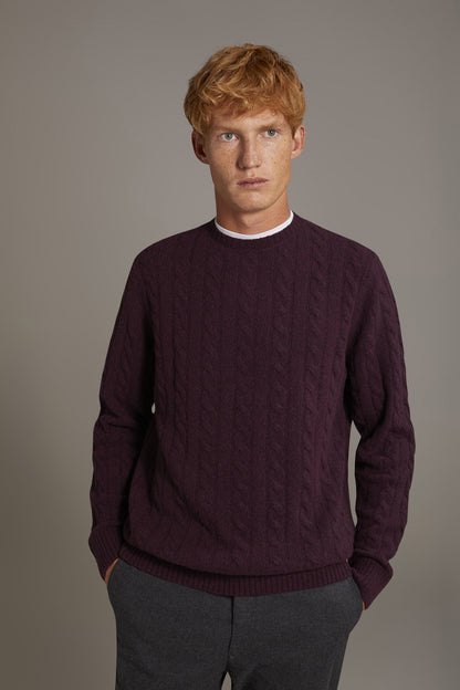 Round neck lambswool blend sweater