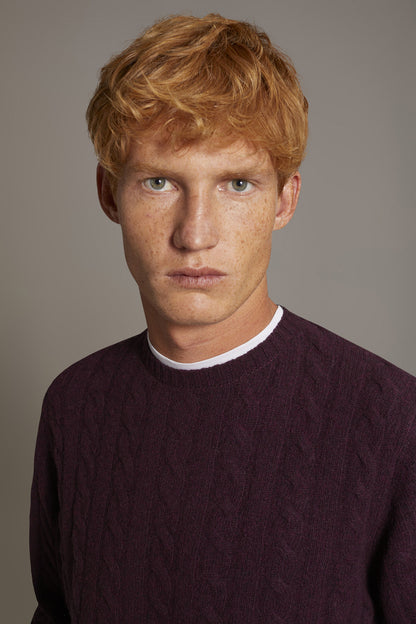 Round neck lambswool blend sweater