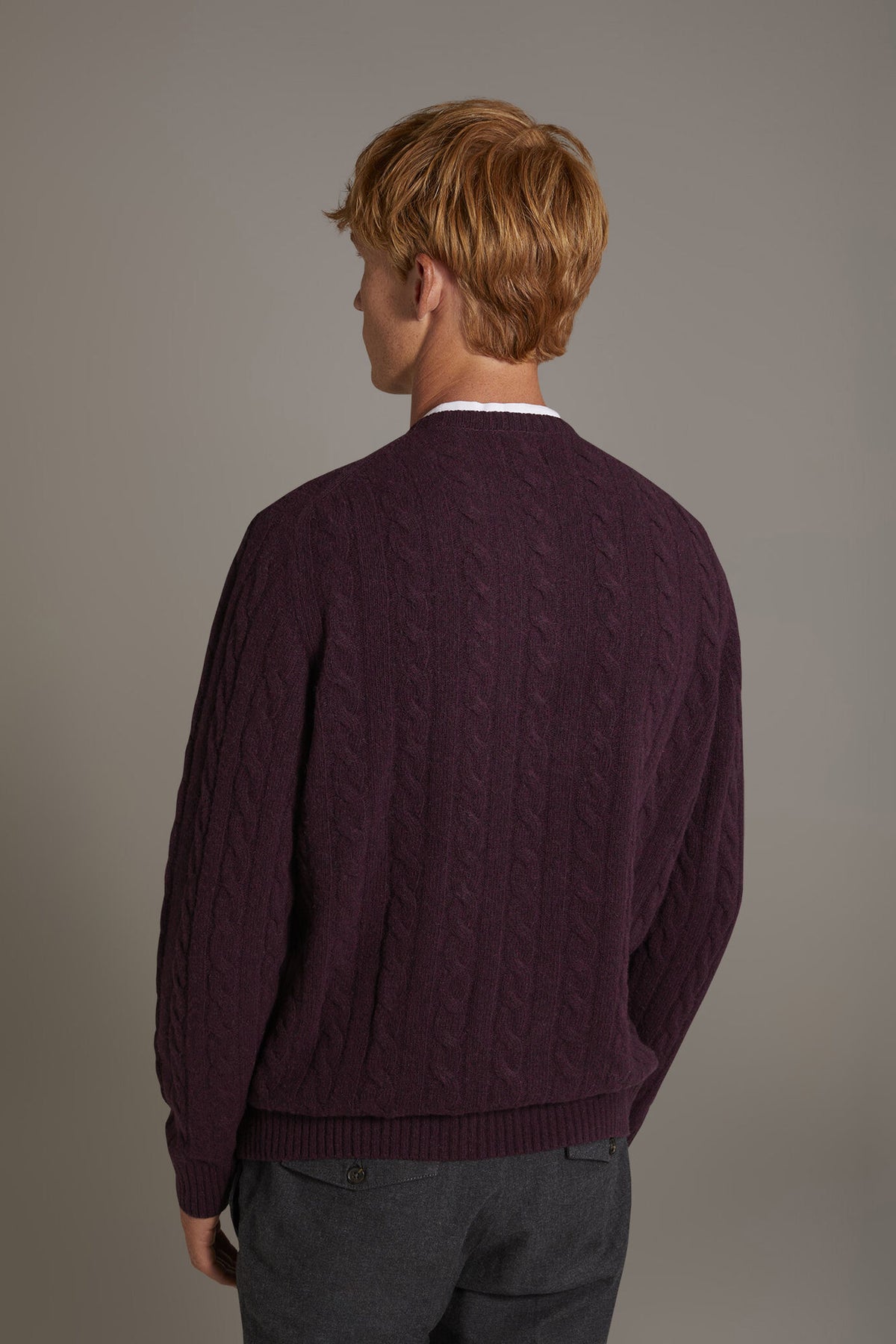 Round neck lambswool blend sweater