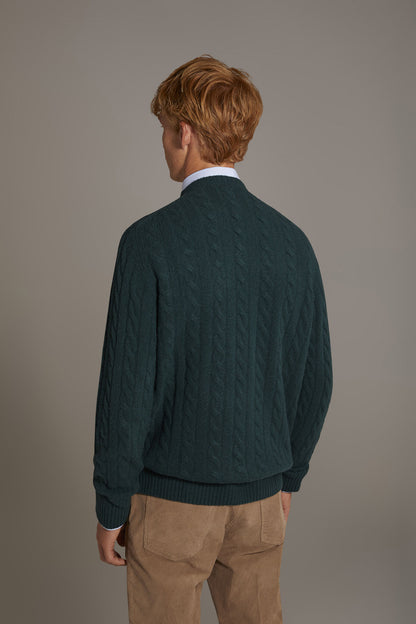 Round neck lambswool blend sweater