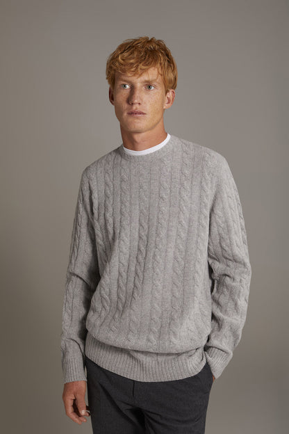 Round neck lambswool blend sweater