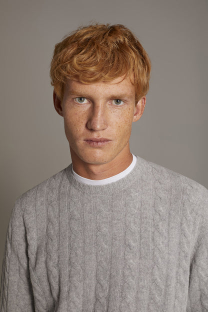 Round neck lambswool blend sweater