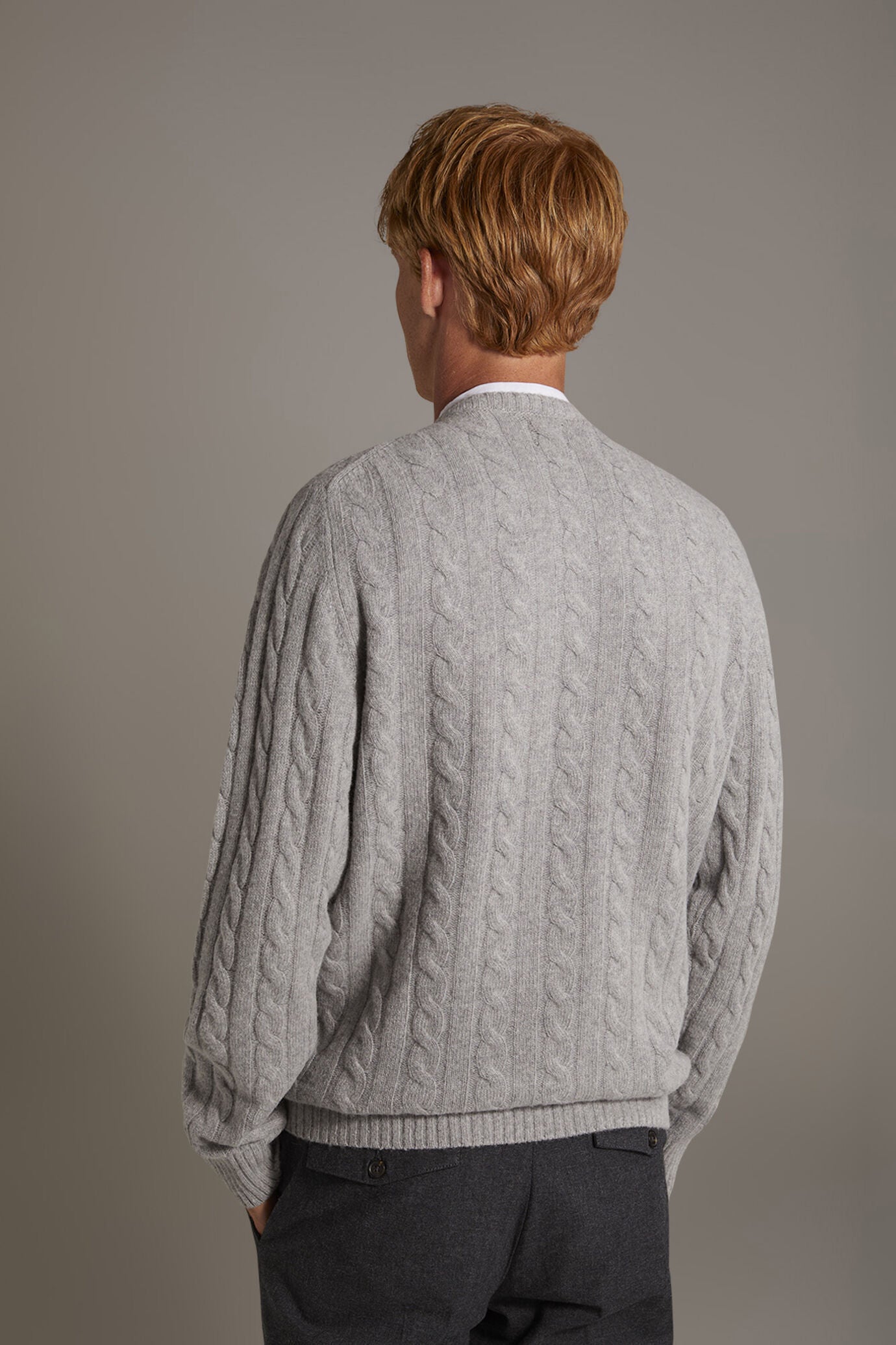 Round neck lambswool blend sweater