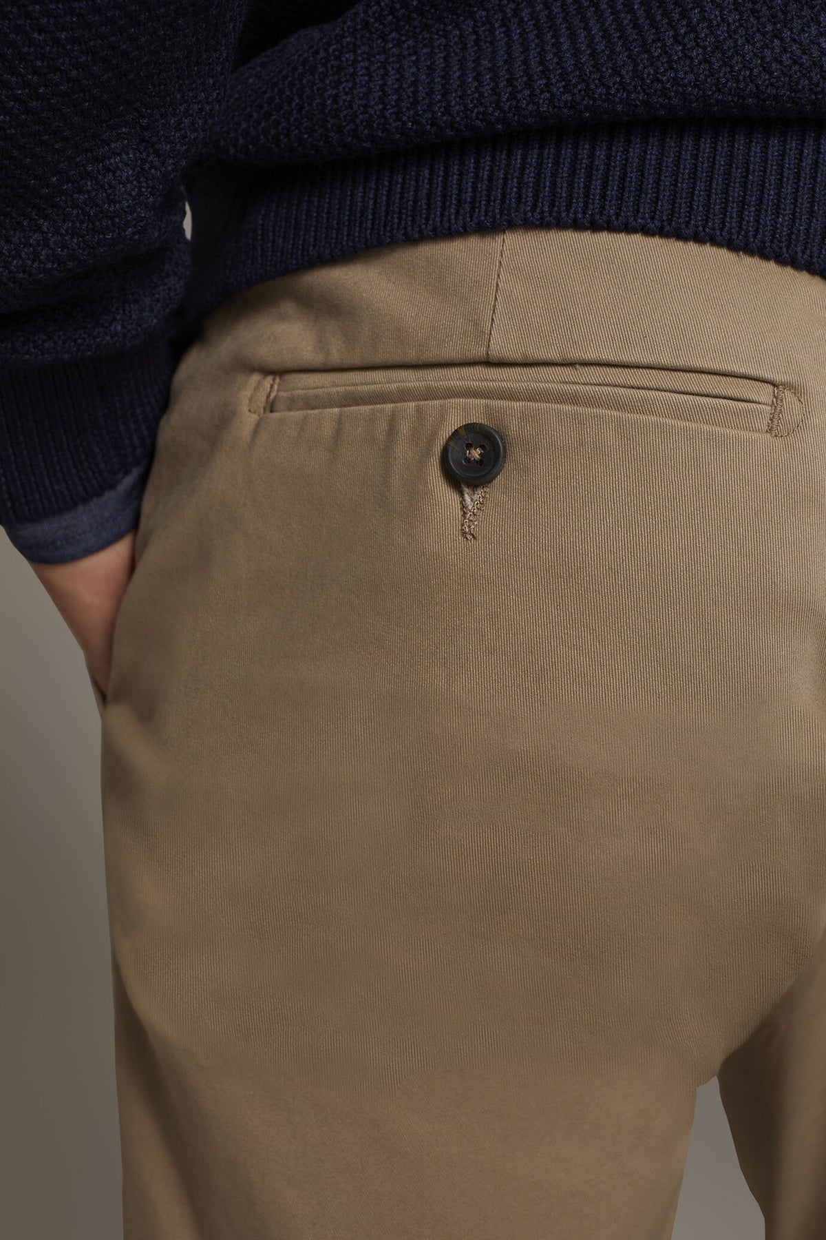 Men's classic regular fit chino pants stretch twill fabric