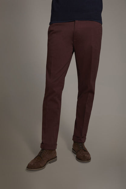 Men's classic regular fit chino pants stretch twill fabric