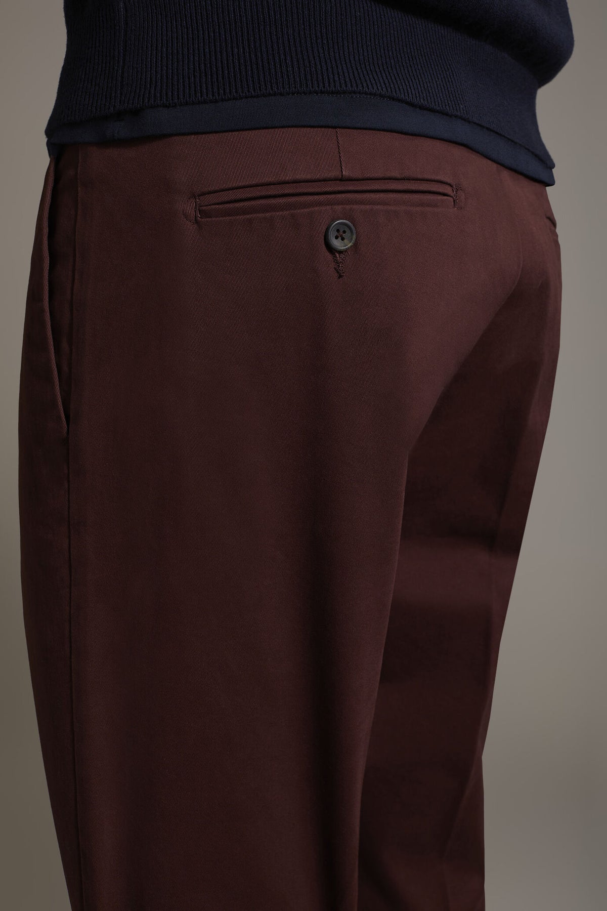 Men's classic regular fit chino pants stretch twill fabric