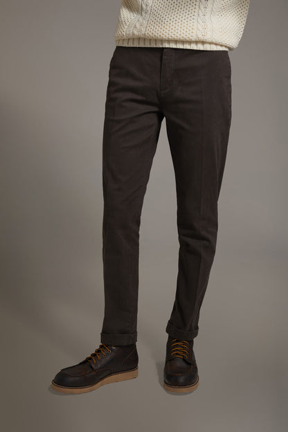 Men's classic regular fit chino pants stretch twill fabric