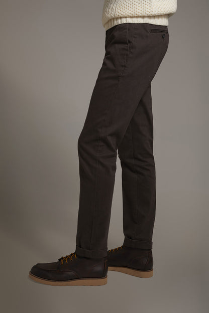 Men's classic regular fit chino pants stretch twill fabric