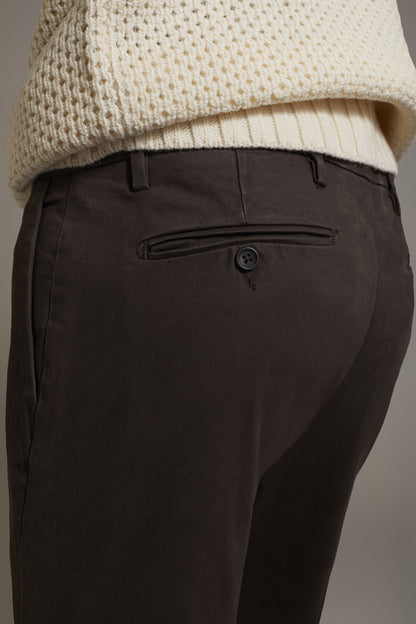 Men's classic regular fit chino pants stretch twill fabric