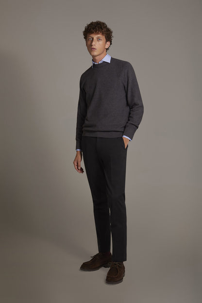 Men's classic regular fit chino pants stretch twill fabric