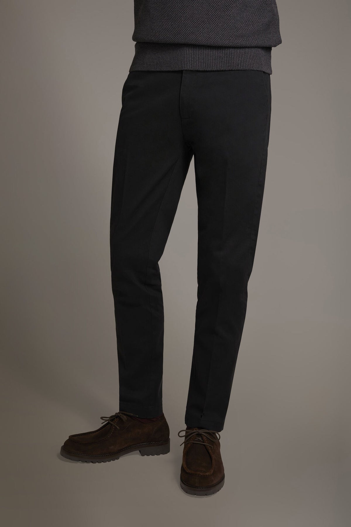 Men's classic regular fit chino pants stretch twill fabric