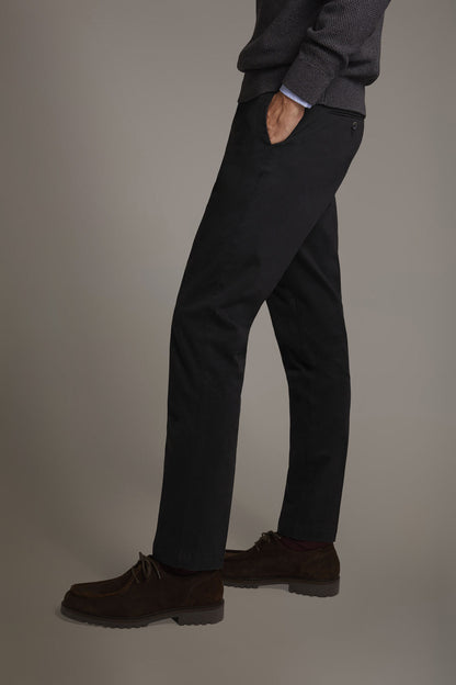 Men's classic regular fit chino pants stretch twill fabric