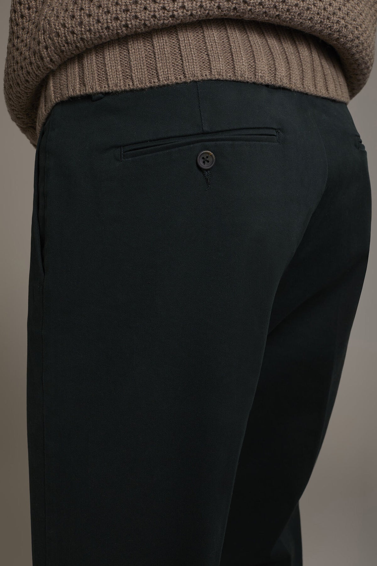 Men's classic regular fit chino pants stretch twill fabric