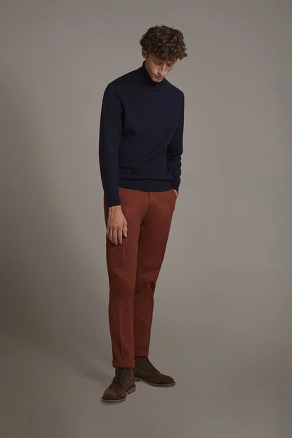 Men's classic regular fit chino pants stretch twill fabric