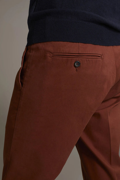 Men's classic regular fit chino pants stretch twill fabric