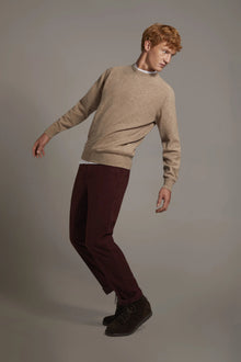 Regular fit chino trousers in moleskin fabric