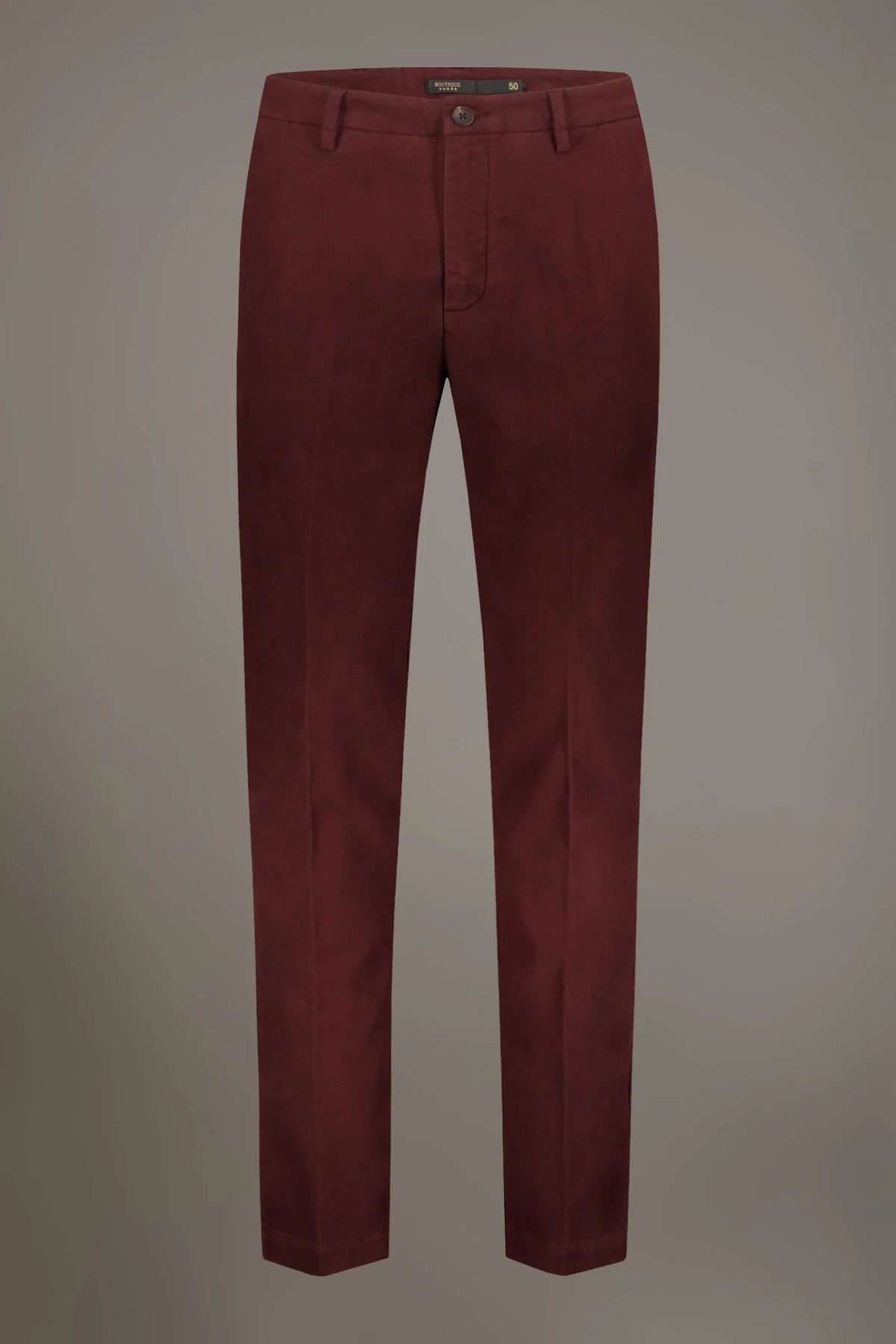 Regular fit chino trousers in moleskin fabric