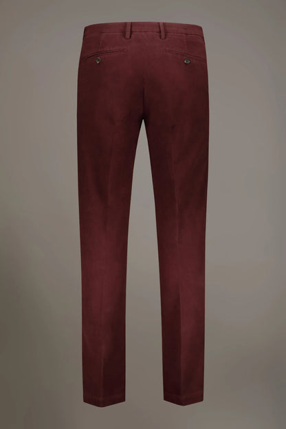 Regular fit chino trousers in moleskin fabric