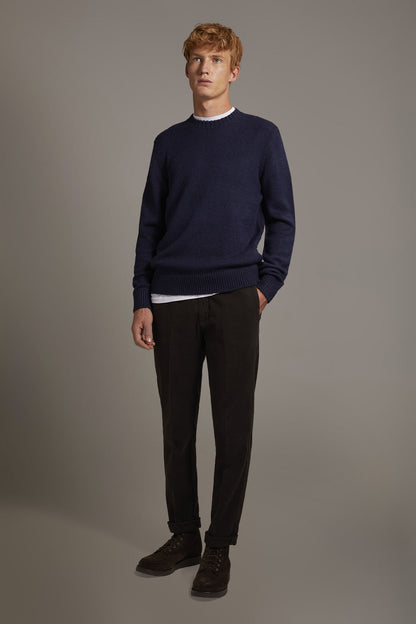 Regular fit chino trousers in moleskin fabric