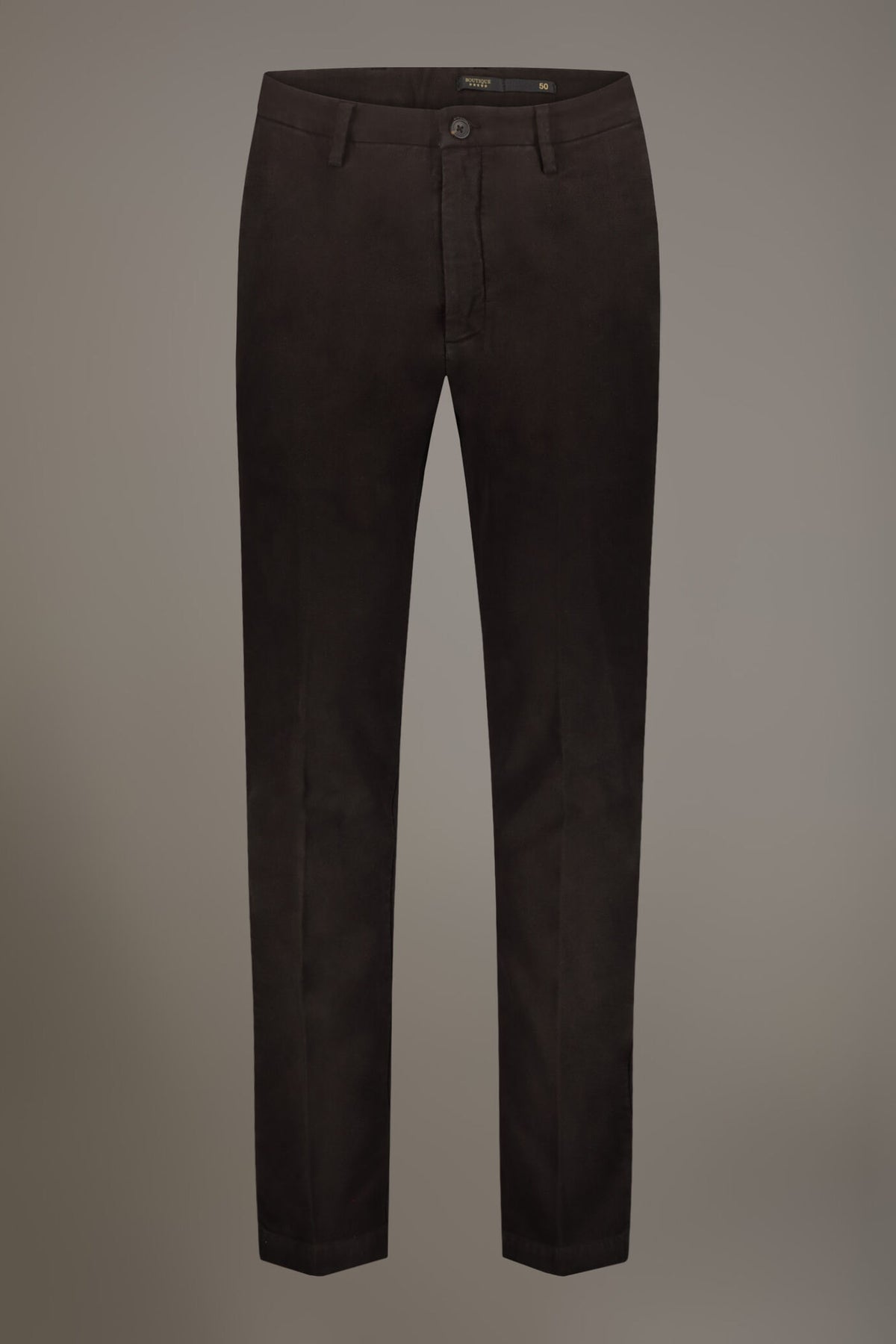 Regular fit chino trousers in moleskin fabric