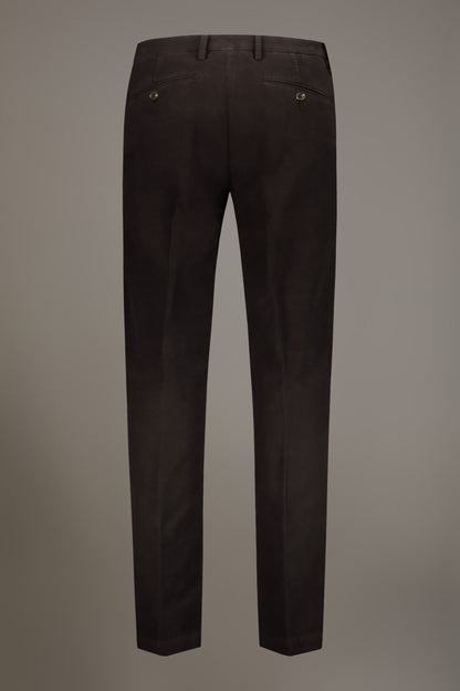Regular fit chino trousers in moleskin fabric