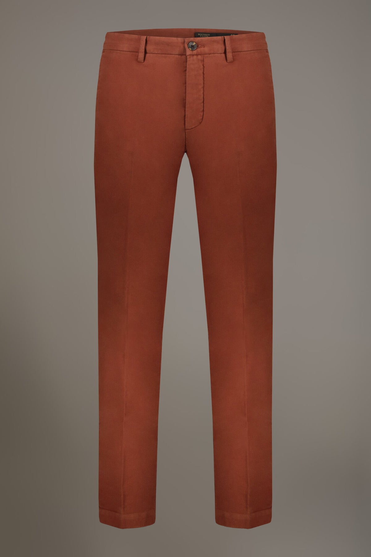 Regular fit chino trousers in moleskin fabric