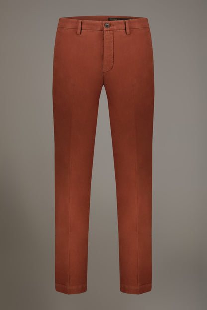 Regular fit chino trousers in moleskin fabric