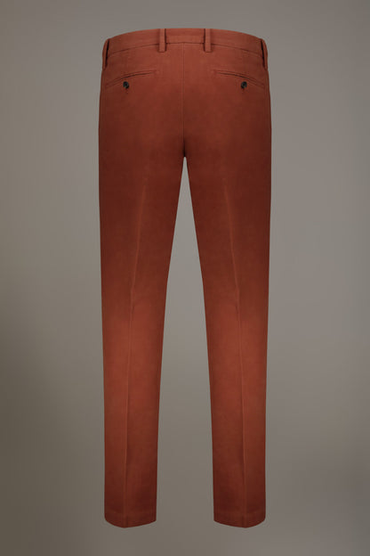 Regular fit chino trousers in moleskin fabric